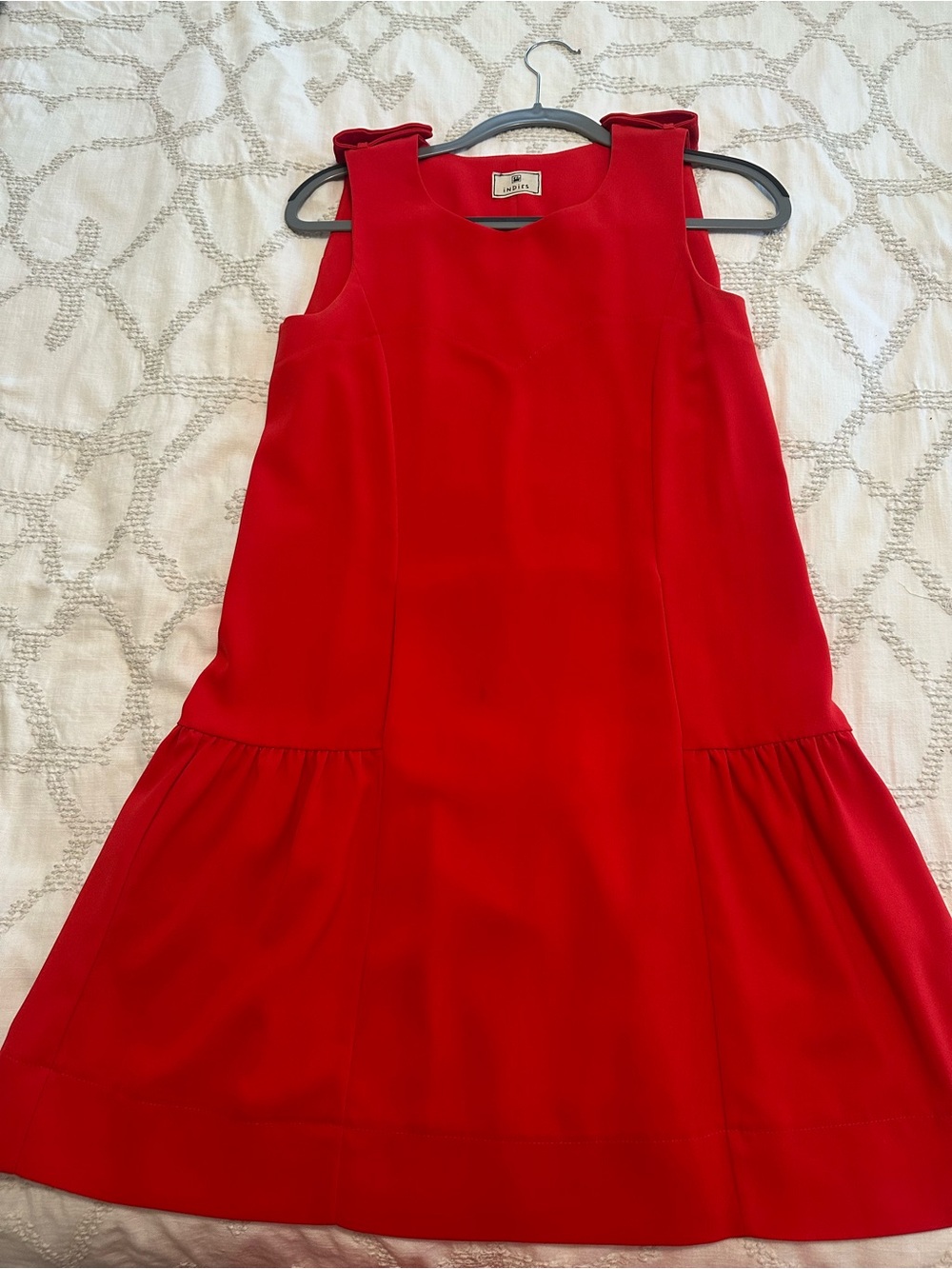 Red Sleeveless A-Line Drop Waist Dress